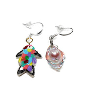 Load image into Gallery viewer, Mini Rainbow Trout and Oyster Earrings