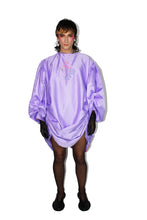 Load image into Gallery viewer, "Special Lady" Ruched Mini Bridal Satin Moo Moo Dress