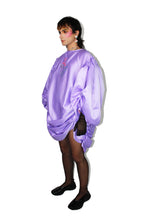 Load image into Gallery viewer, "Special Lady" Ruched Mini Bridal Satin Moo Moo Dress