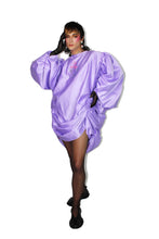 Load image into Gallery viewer, "Special Lady" Ruched Mini Bridal Satin Moo Moo Dress