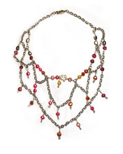 Load image into Gallery viewer, End of Summer Burn Freshwater Pearl Chandelier Necklace