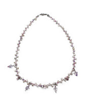 Load image into Gallery viewer, Amethyst Star, Diamanté, and Rice Pearl Choker