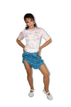 Load image into Gallery viewer, Coral Blue Ruched Mini Skirt
