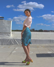 Load image into Gallery viewer, Coral Blue Ruched Mini Skirt
